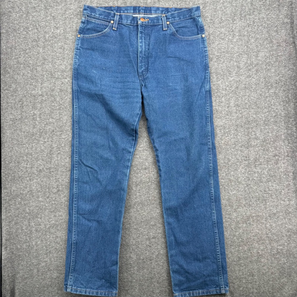 Wrangler Cowboy Cut Blue Denim Jeans Mens Straight Leg Medium Wash 36 western